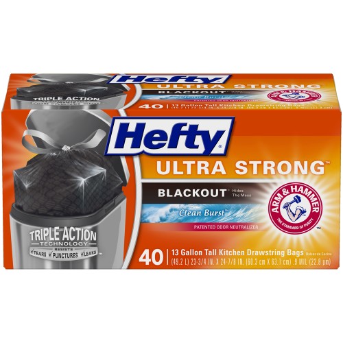 Hefty Ultra Strong Blackout Clean Brust