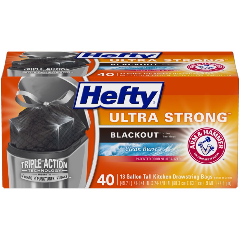 Hefty Ultra Strong Blackout Clean Brust