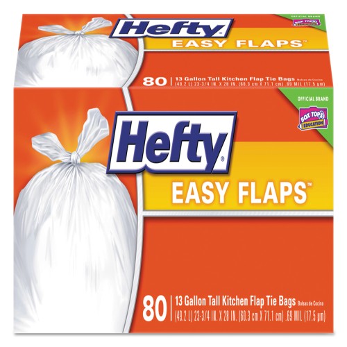 Hefty Easy Flaps Kitchen Trash Bags 80s