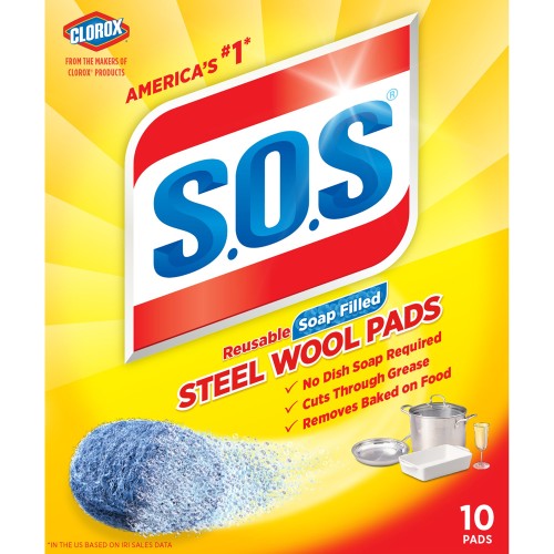 SOS STEEL WOOL PADS 10PADS