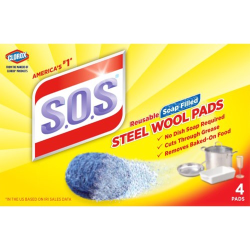 SOS STEEL WOOL PADS 4PADS