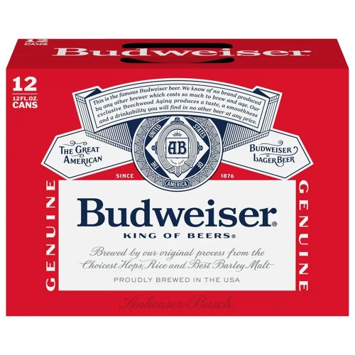 Budwiser 12 floz 12 cans