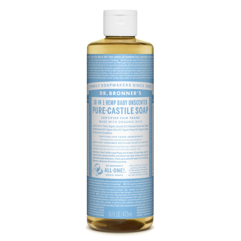 Dr Bonners Baby Unscented Castile Soap