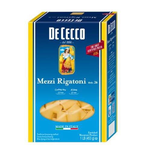 DeCecco Mezzi Rigatoni No. 26