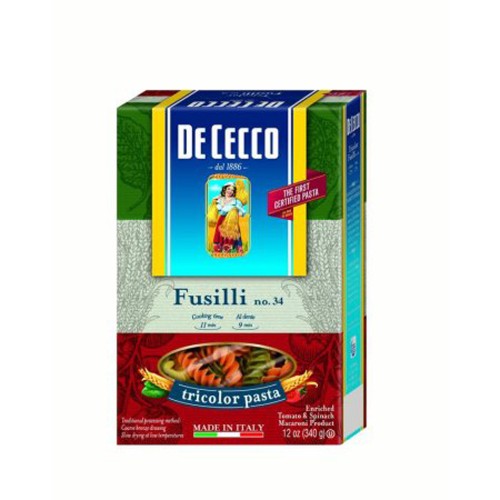 DeCecco Fusilli Tricolor Pasta No. 34