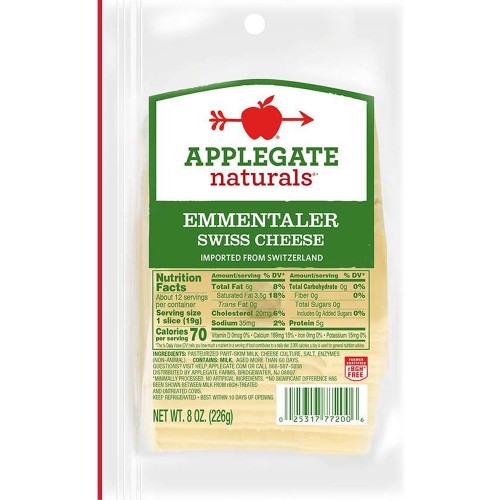 Applegate Naturals Cheese Emmentaler Swiss