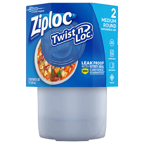 Ziploc Twist N Loc Medium Container 2 ct