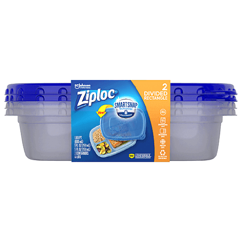 Ziploc Divided Rectangle 2 Count