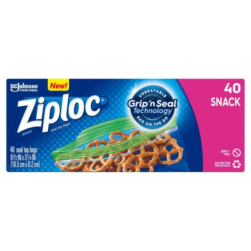 Ziploc Snack Bags, 40 Count