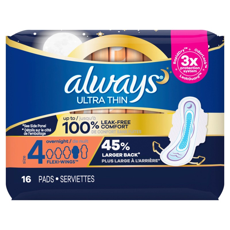 Always® Ultra Thin Size 4 Overnight Pads