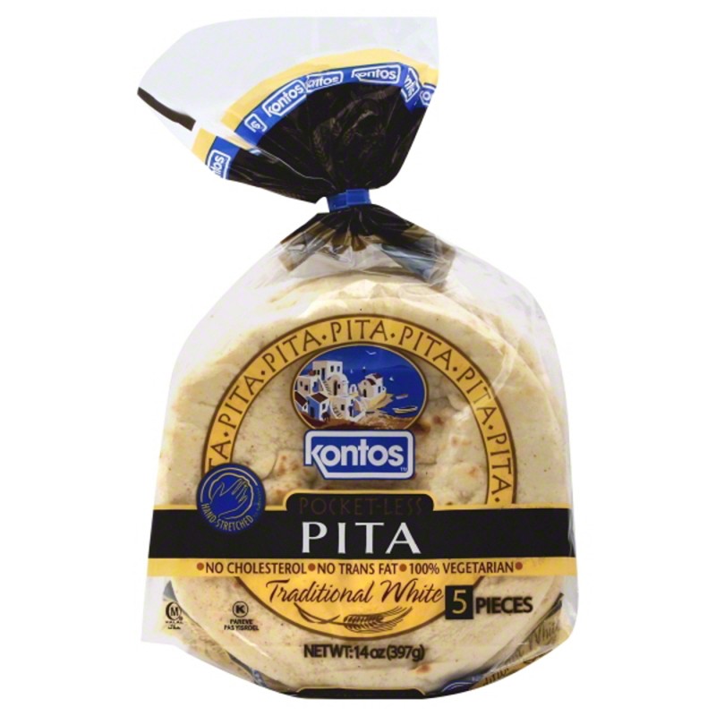 Kontos Pocket-less Pita Traditional White