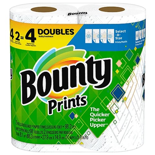 Bounty 2=4 Doubles Prints Papper Towels