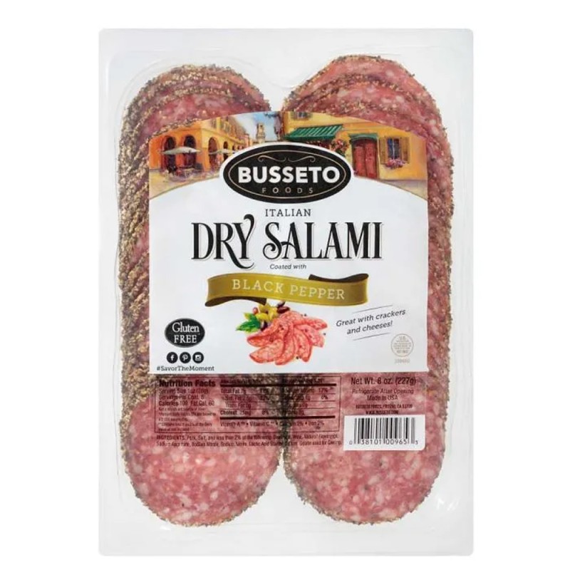 BUSSETO DRY SALAMI BLACK PEPPER