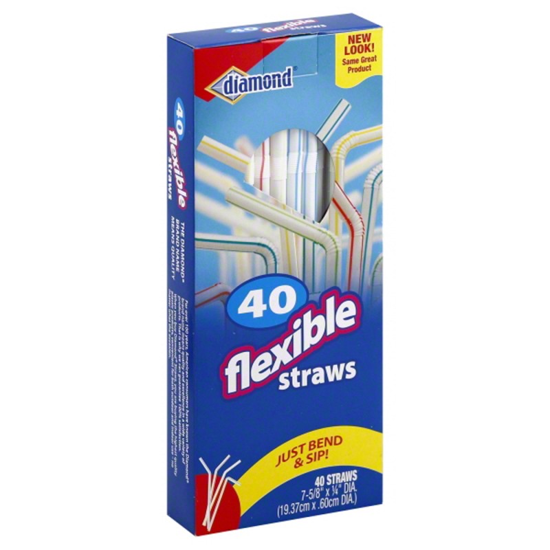 Diamond Flexible Straws 40-Count