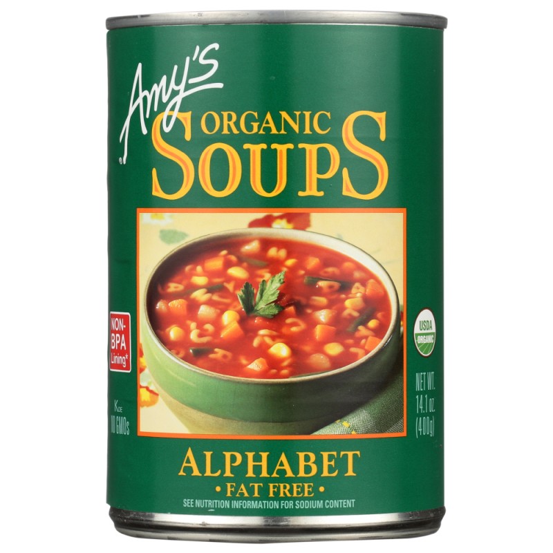 AMY'S Organic Soups, Fat Free Alphabet, 14.1 OZ