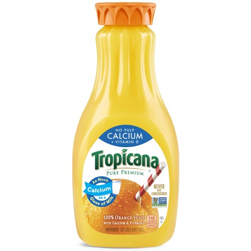 Tropicana No Pulp With Calcium + Vitamin D Orange Juice