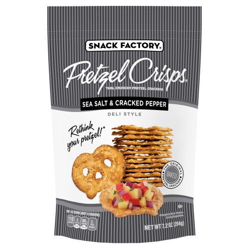 SNACK FACTORY PRETZEL CRISPS SEA SALT & CRACKED PEPPER