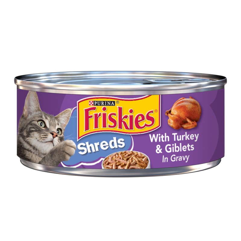 Friskies Savory Shreds With Turkey & Giblets In Gravy Canned Cat Food