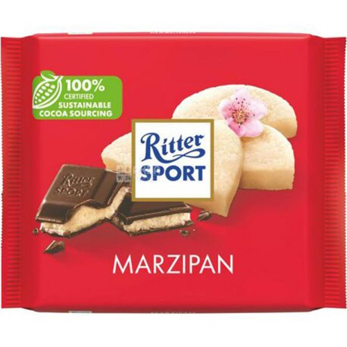 RITTER SPORT DARK CHOCOLATE WITH MARZIPAN