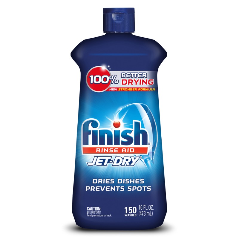 Finish Jet-Dry Rinse Aid, 16oz, Dishwasher Rinse