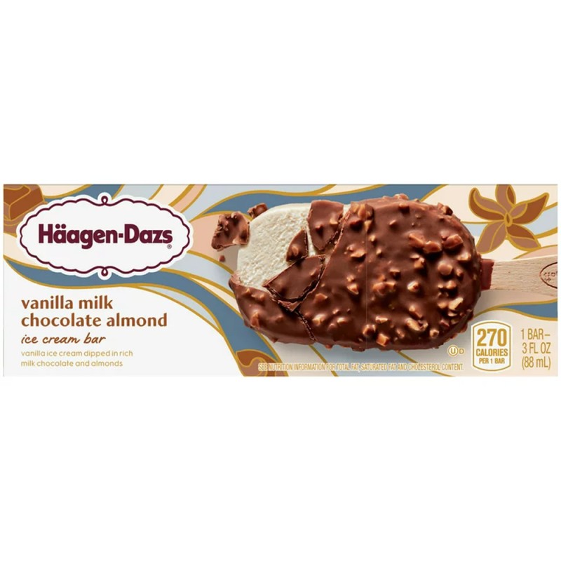 HAAGEN DAZS VANILLA MILK CHOCOLATE ALMOND BAR