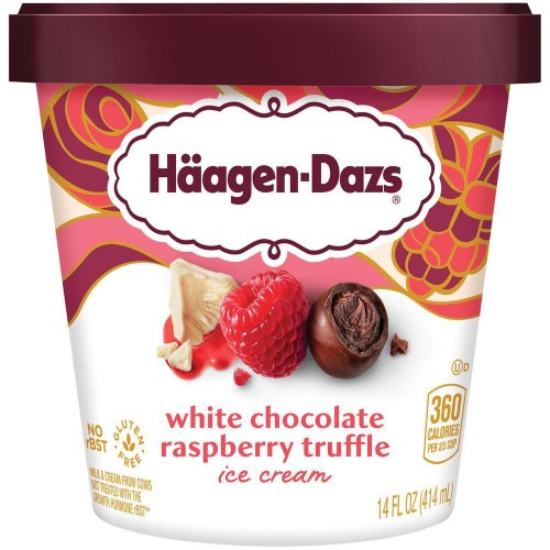 HAAGEN DAZS WHITE CHOCOLATE RASPBERRY TRUFFLE