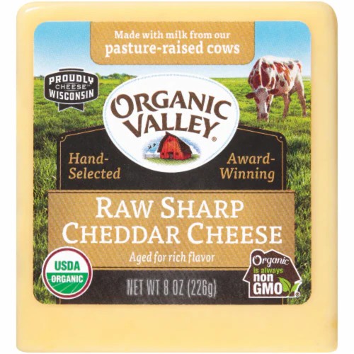 ORGANIC VALLEY RAW SHARP CHEDDAR CHEESE