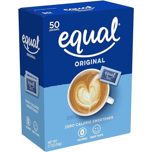 Equal Sweetener, Packets, 50-Count Boxes (Pack of 12)