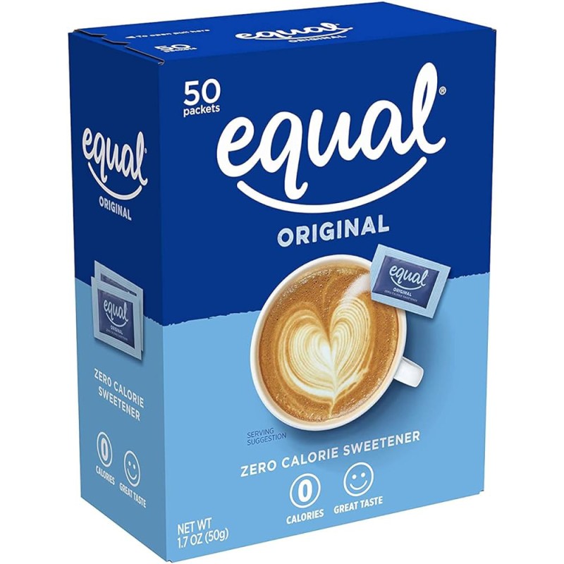 Equal Sweetener, Packets, 50-Count Boxes (Pack of 12)