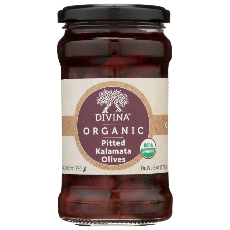 DIVINA ORGANIC PITTED KALAMATA OLIVES