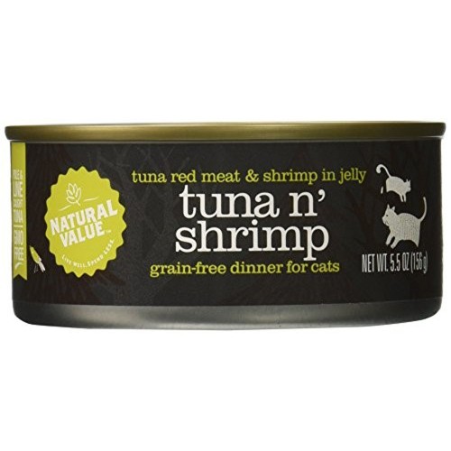 Natural Value Cat Food, Red Meat Tuna In Jelly Topped With Shrimp, 5.5 OZ