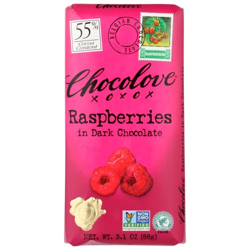 CHOCOLOVE RASPBERRIES IN DARK CHOCOLATE