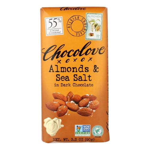 CHOCOLOVE ALMONDS & SEA SALT IN DARK CHOCOLATE