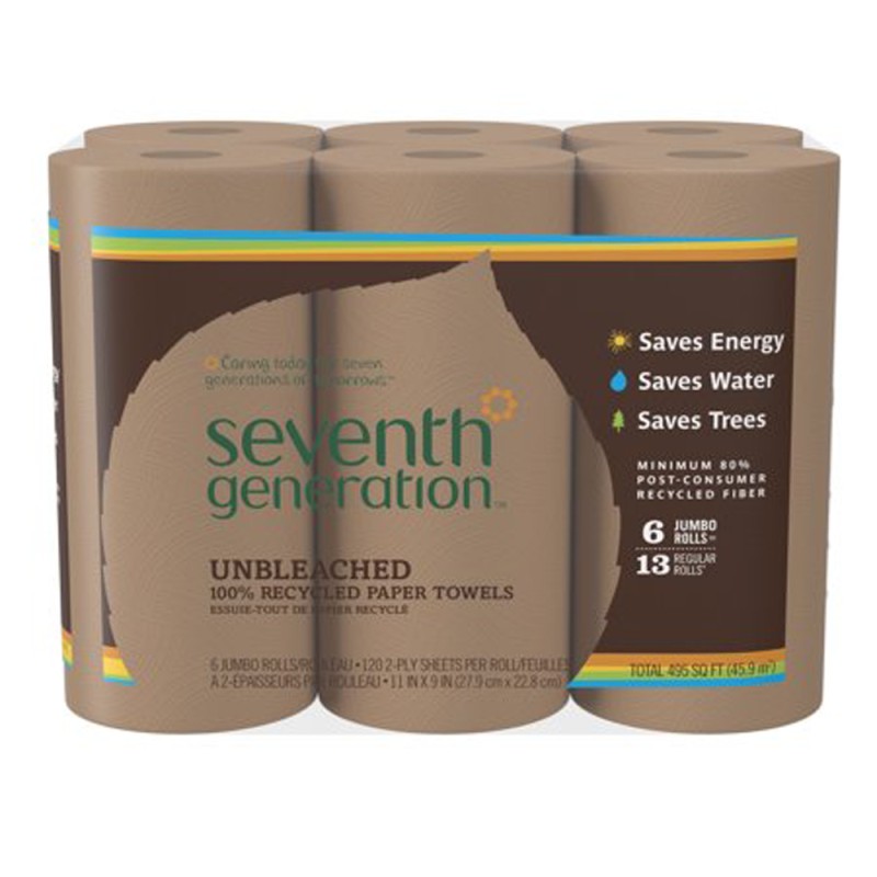 SEVENTH GENERATION, PAPER TOWELS 6 JUMBO ROLLS