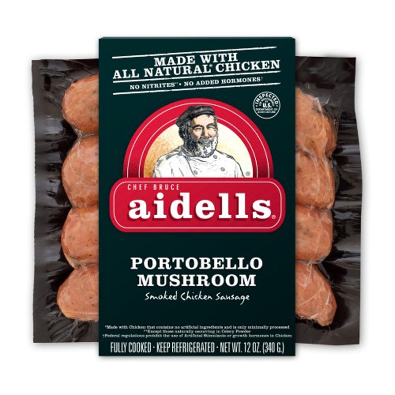 AIDELLS SAUSAGE PORTOBELLO SWISS CHEESE