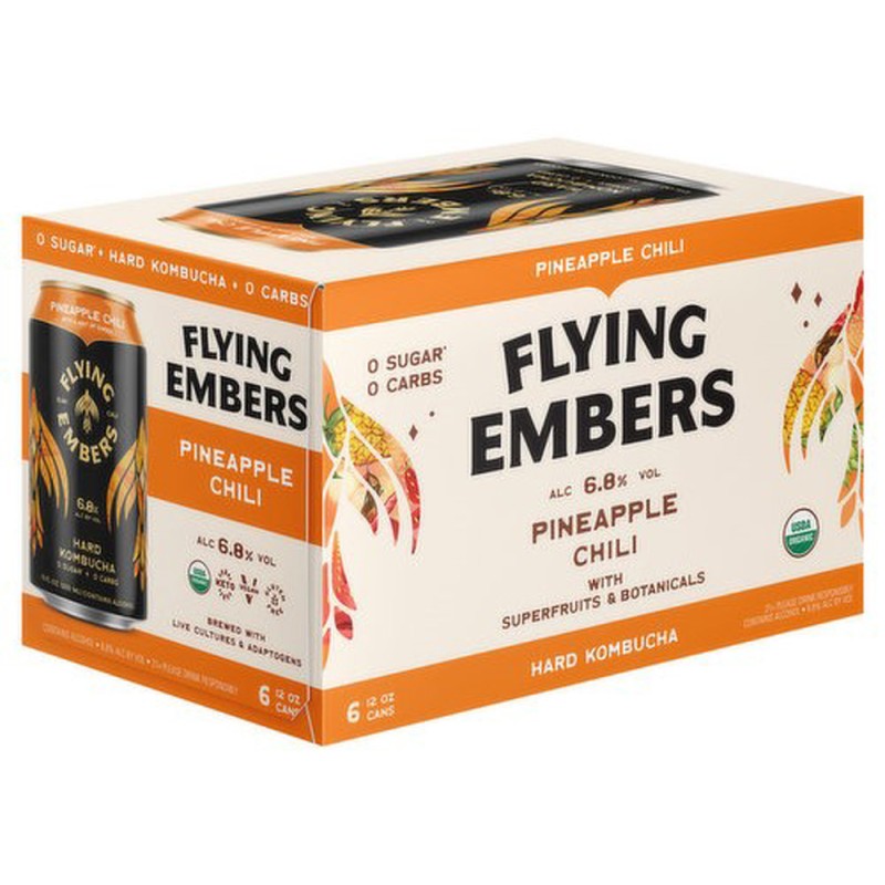 Flying Embers Pineapple Chili Hard Kombucha