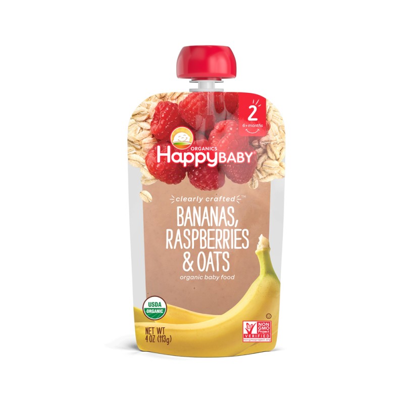 Happy Baby Banana, Raspberry & Oats