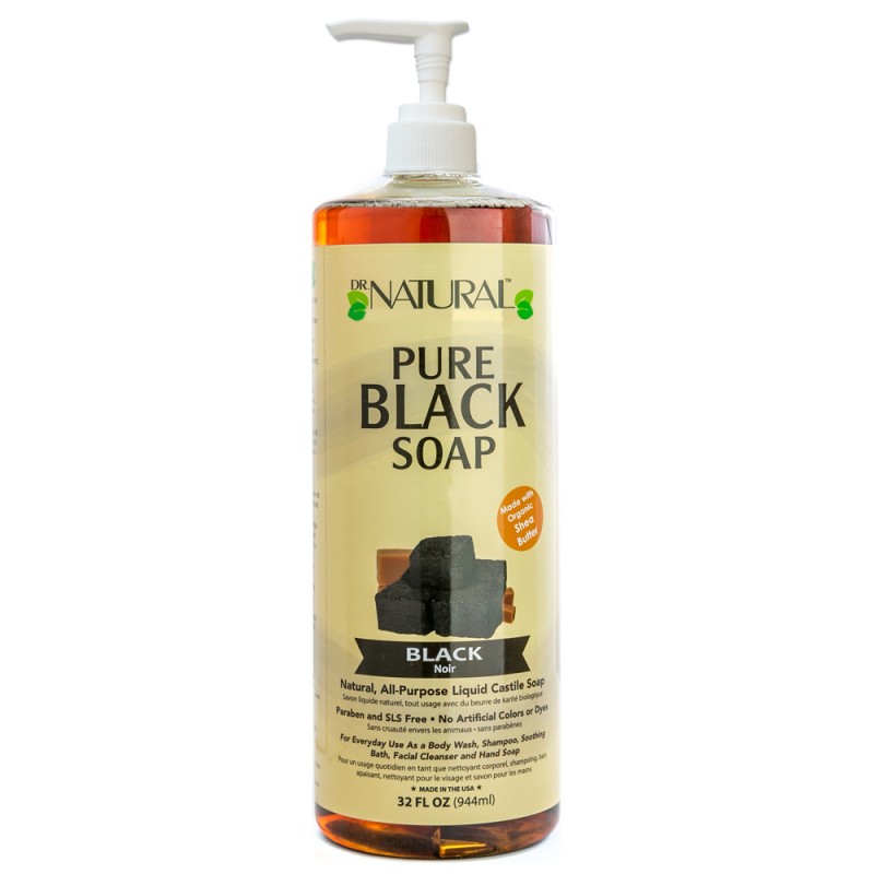 Dr. Natural Pure Black Soap  with black noir  32 Ounce