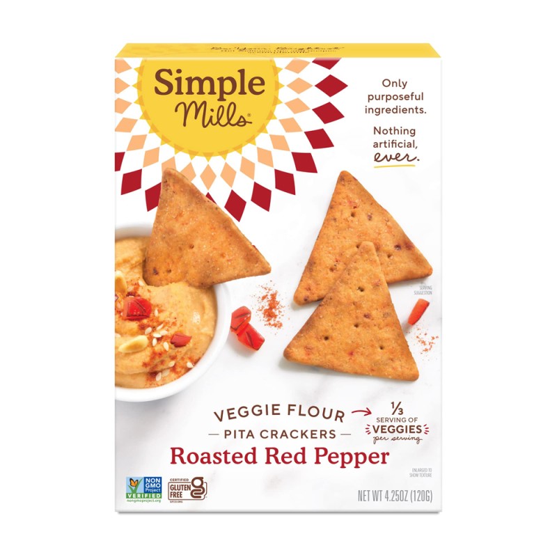 SIMPLE MILLS CRACKERS ROASTED RED PEPPER