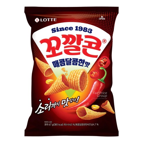 Lotte Corn Chips Sweet & Spicy