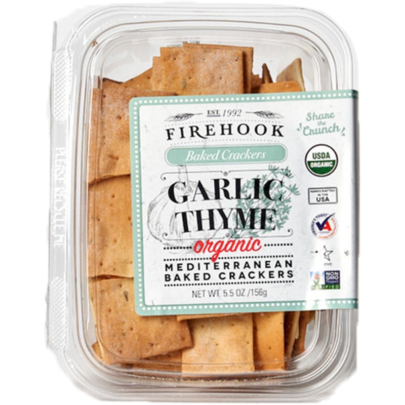 Firehook Organic Crackers Garlic Thyme